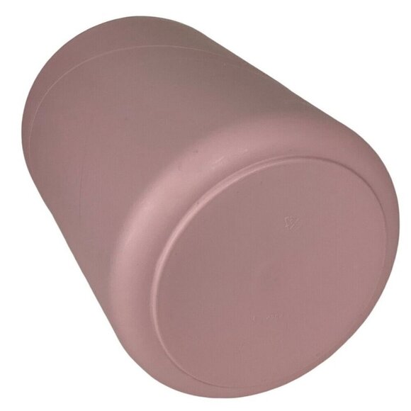 Rubbermaid Molded Plastic Wastebasket Pale Pink Round Column Vintage 80s - Picture 6 of 7